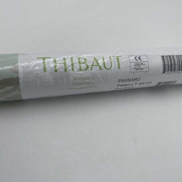 Thibaut Wallpaper Passaro T-89137 Double roll 27"x9 Damask Metallic Gold Aqua - Picture 3 of 7